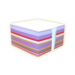 Kostka papierowa w pudełku - pasy fioletowe