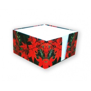 Kostka papierowa w pudełku - czerwone liście